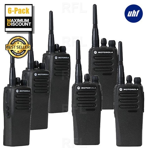 CP200D Portable UHF 16CH Analog Radio - 6 Pack